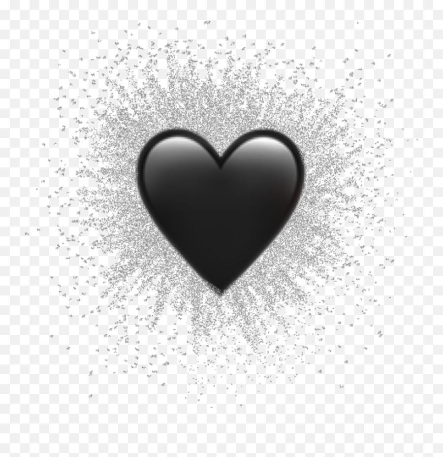 Black Tumblr Tumblrstickers Heart Emoji - Schwarzes Gebrochenes Herz Emoji,Gray Heart Emoji
