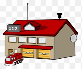 Vector Clip Art Of Fire House - Fire Station Png Clipart Emoji,Fire Truck Emoji