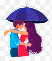 Fairy Tale Love - Sticker Couple Png Rain Emoji