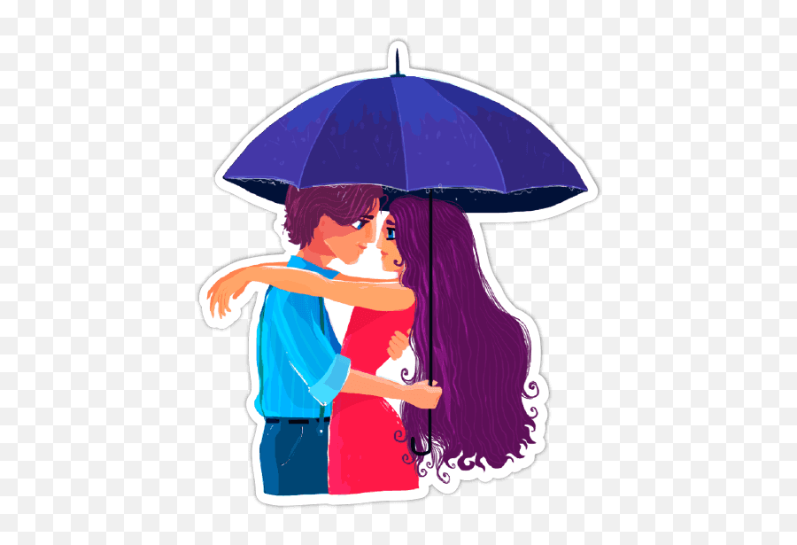 Fairy Tale Love - Sticker Couple Png Rain Emoji,Rain Umbrella Emoji