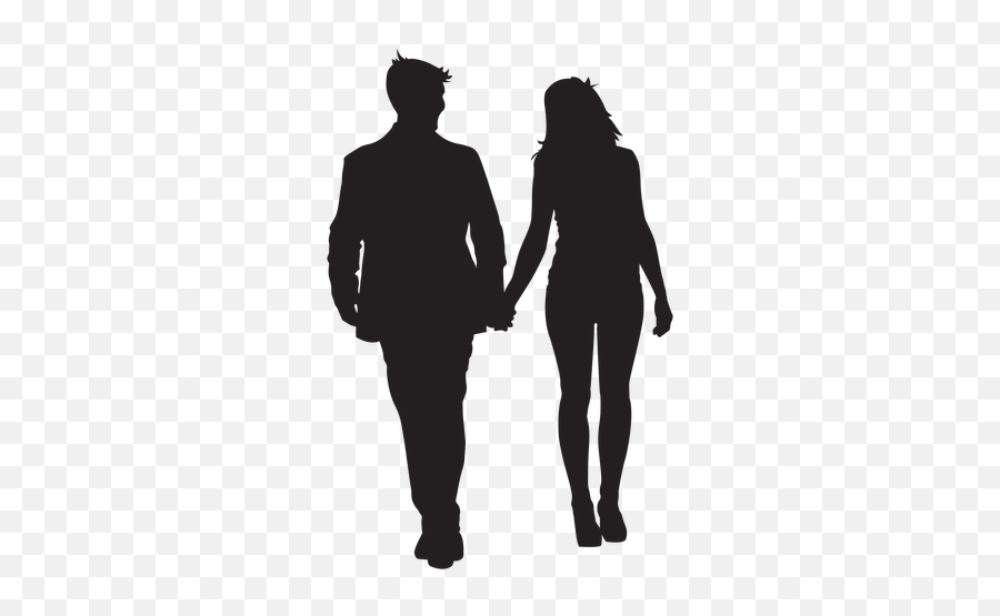 Women Emoji Png Picture - Couple Holding Hands Silhouette,Couple Holding Hands Emoji