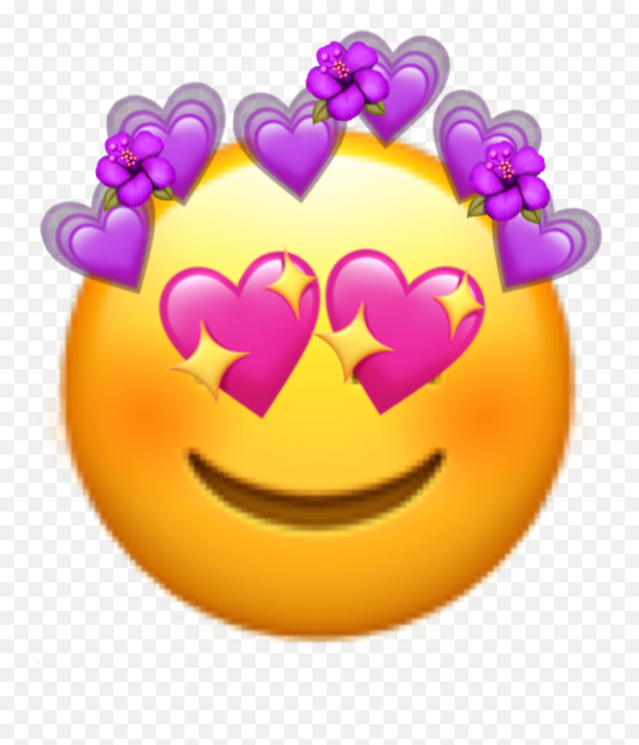 Emoji Hearts Heart Emoji Yellow Pink Glitter Purple Gre - Purple Aesthetic Emojis Happy,Glitter Emoticon