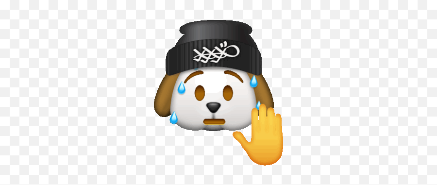 Emoji Puppy Stop Sweat Sticker By Btsarmyrc - Happy,Sweat Emoji