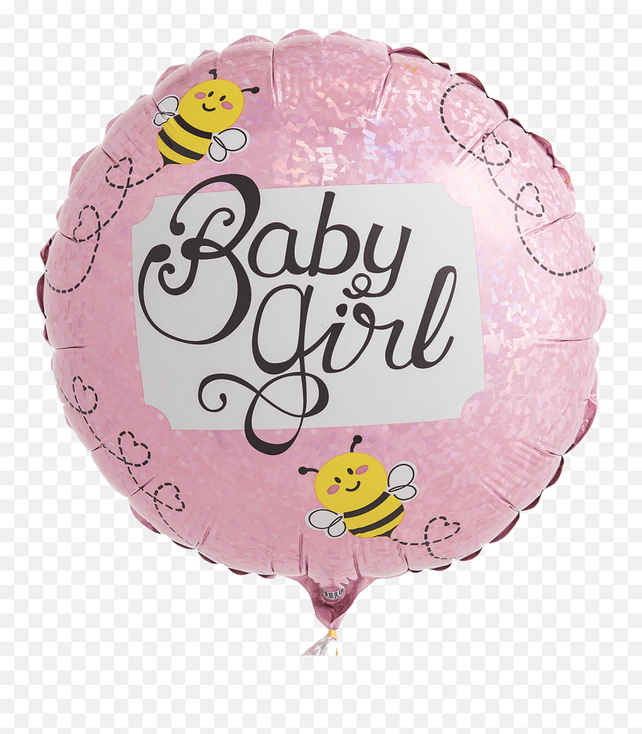 Download Hd Baby Girl Bee 18 Balloon - Balloon Transparent Balloon Emoji,Bee Emoji Png