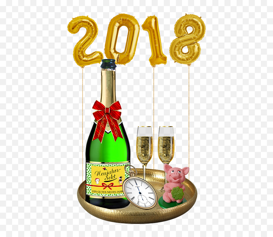 New Years Day 2018 Eve - New Eve Emoji,Champagne Bottle Emoji
