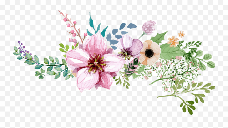 Watercolour Flowers Watercolor Emoji,Transparent Flower Emoji