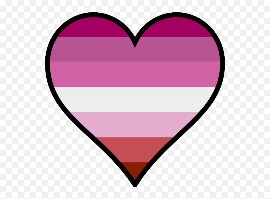 Heart Lesbian Pride - Lesbian Flag Heart Png Emoji,Pride Flag Emoji...