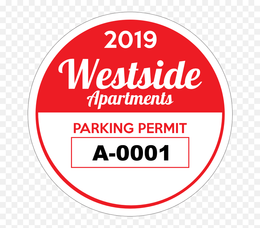 Apartment Circle Parking Permit Sticker - Parking Stickers For Apartments Emoji,Westside Sign Emoji