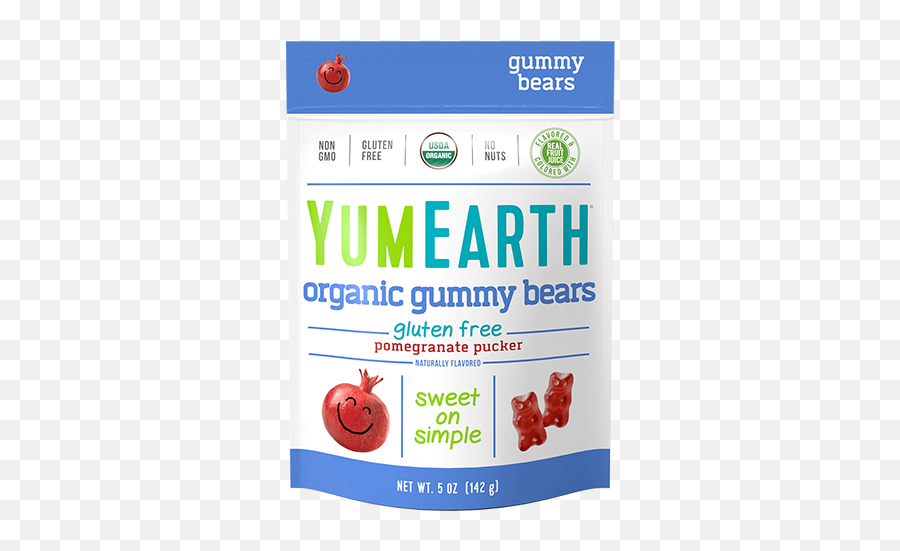 Pomegranate Gummy Bears - Yumearth Organic Gummy Bears Emoji,Candy Sour Face Lemon Pig Emoji