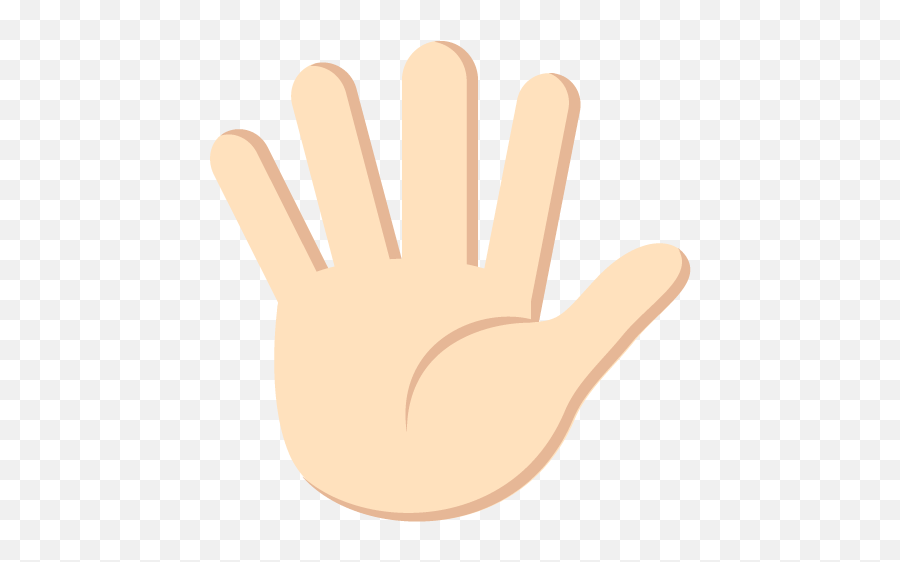 Raised Hand With Fingers Splayed Light - Sign Language Emoji,Raised Hand Emoji