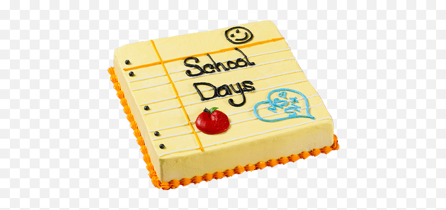School Square Ice Cream Cake - School Cakes Emoji,Facebook Cake Emoji