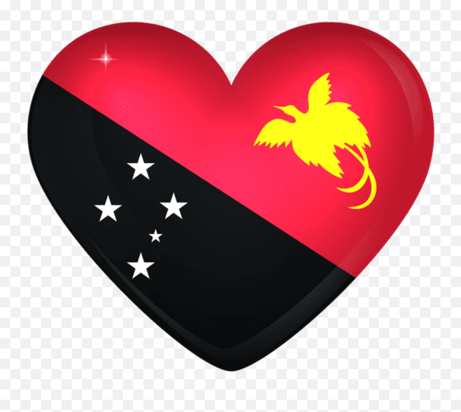 Free Png Download Papua New Guinea Large Heart Flag - Papua New Guinea Flag Emoji,Syrian Flag Emoji