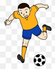 Boy Playing Soccer Clipart - Clip Art Playing Football Emoji,Soccer Emojis