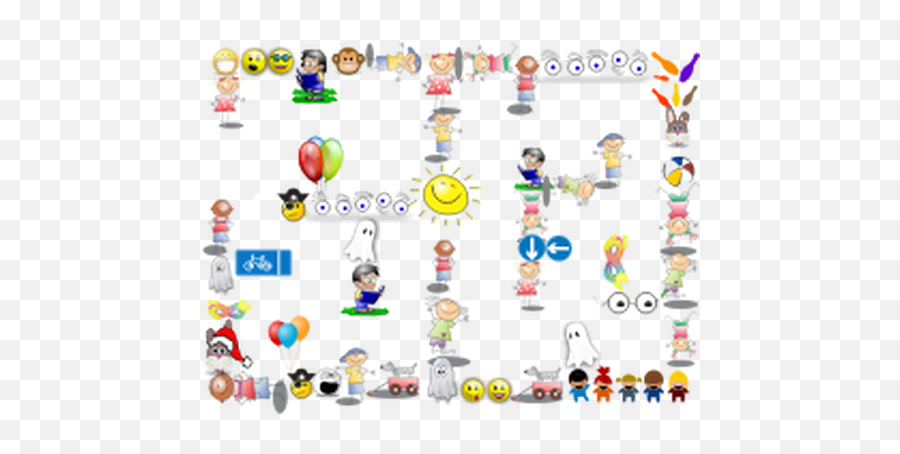 Square Maze With Kids - School Children Emoji,Dancing Emoticon