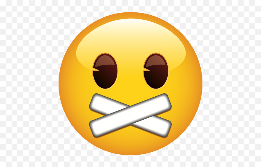 Face Taped Mouth - Smiley Emoji,Flat Mouth Emoji
