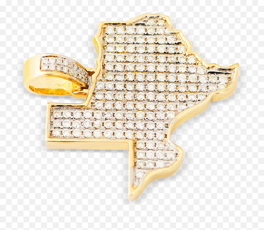 10k Yellow Gold Texas Diamond Map - Gingerbread Emoji,State Of Texas Emoji