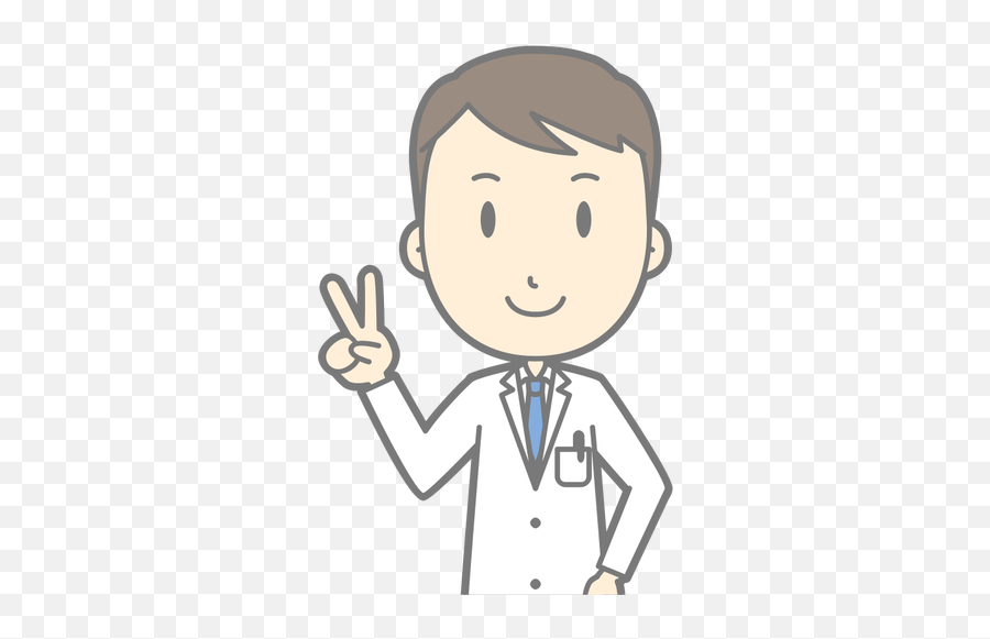Doctor With Peace Sign - Cartoon Transparent Doctor Emoji,Facebook Emoticons Peace Sign