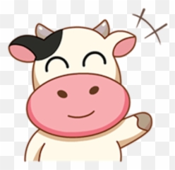 Momo Cow Sticker by Binh Pham - Picking Nose Emoji