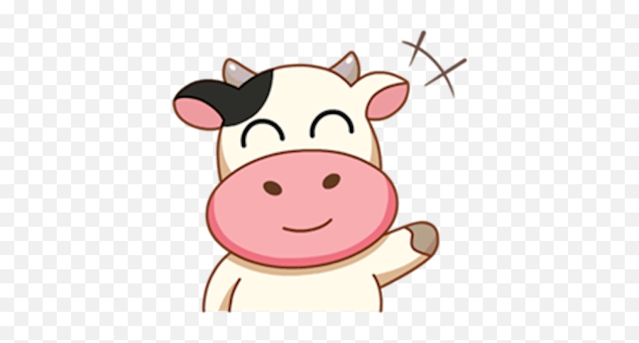 Momo Cow Sticker By Binh Pham - Cow Picking Nose Emoji,Money And Cow Emoji