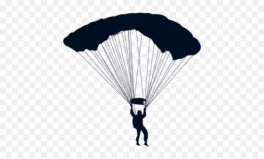 Transparent Silhouette Parachute - Parachute Silhouette Png Emoji,Skydiving Emoji
