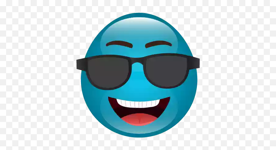 Cute Blue Emoji Background Png Png Mart - Smiley,Glasses Face Emoji