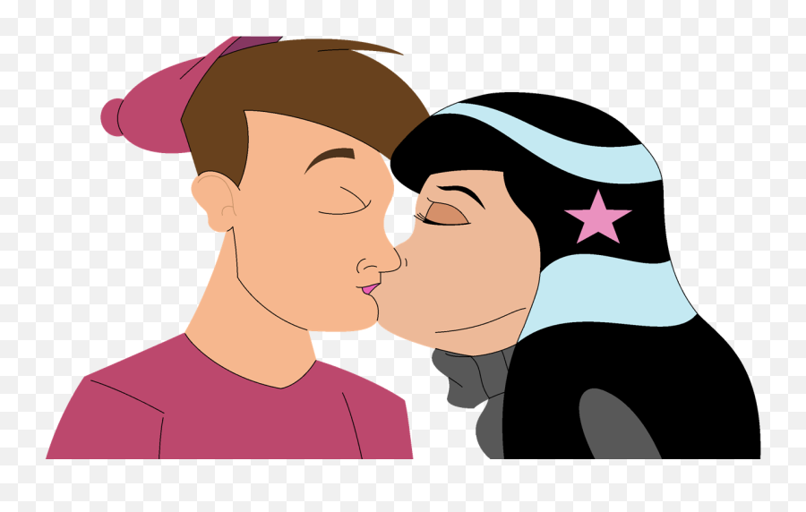 Timmy And Betty Kiss - Kiss On Lips Emoji,Large Kiss Emoji