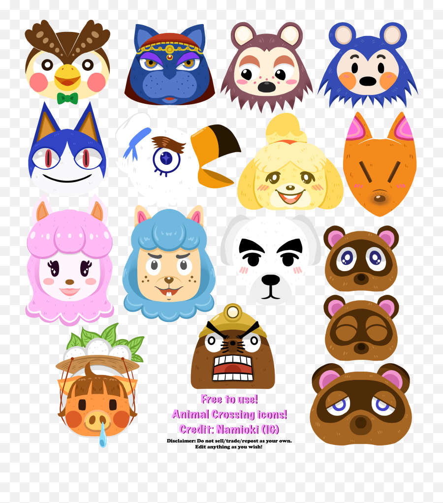 Hey All I Drew A Bunch Of Animal Crossing Icons Because - Clip Art Emoji,Free Birthday Emojis