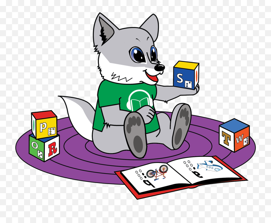 Wolf Playing With Block - Clip Art Png Download Full Cartoon Emoji,Wolf Emoji Png