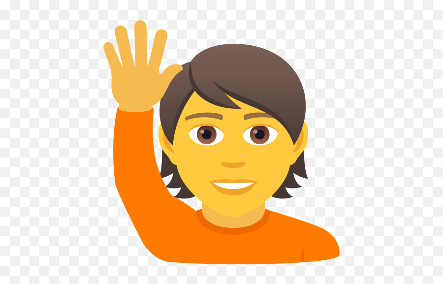Emoji Person Raising Their Hand To - Personne Emogie,Raised Hands Emoji