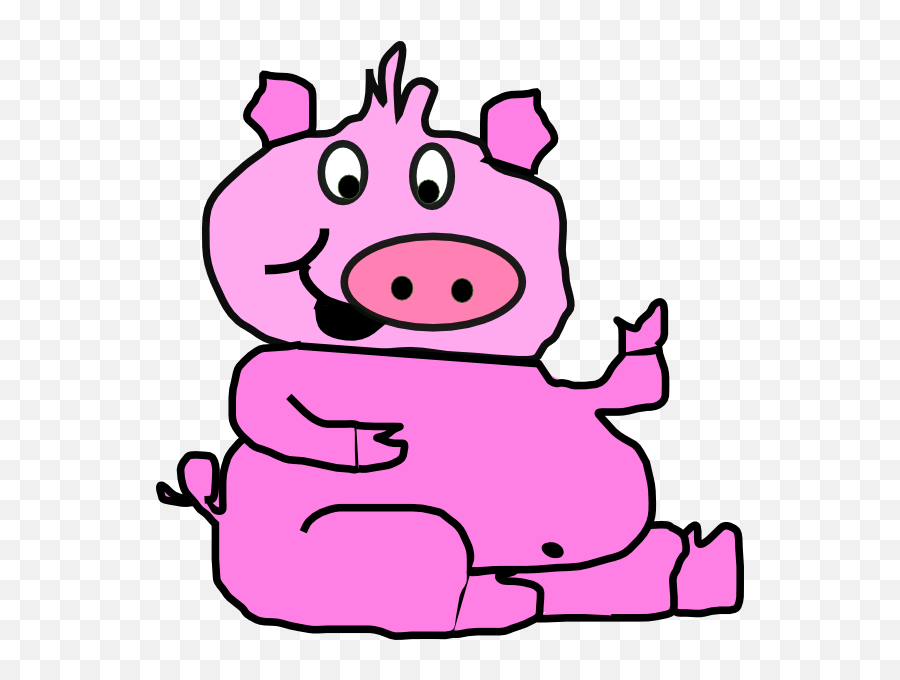 Laughing Pig 2 Clip Art At Clker - Pig Clip Art Emoji,Pig Emoticon