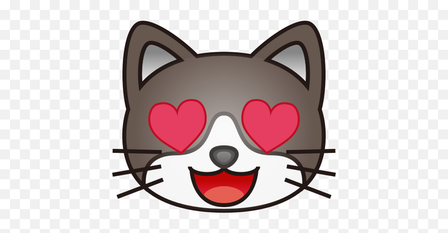 Smiling Cat Face With Heart - Cat Emoji With Heart Eyes,Kitty Emoji