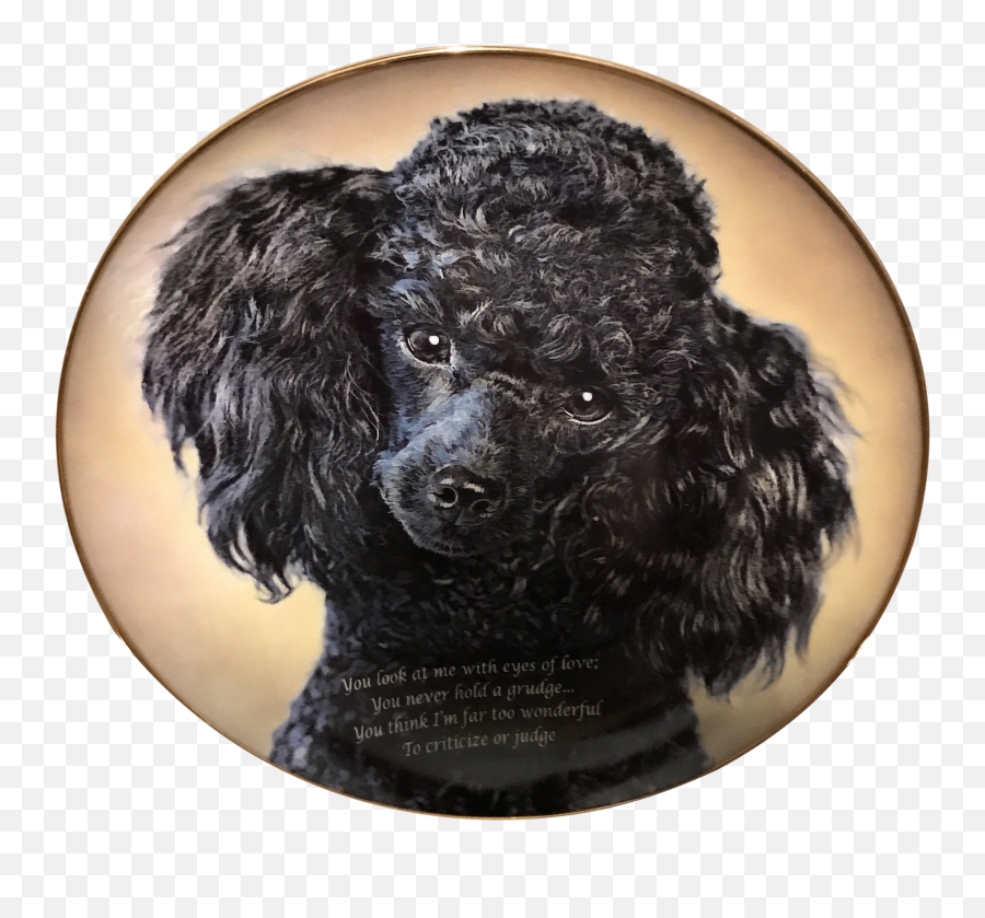 Danbury Decorative Poodle Plate - Standard Poodle Emoji,Coffee And Poodle Emoji
