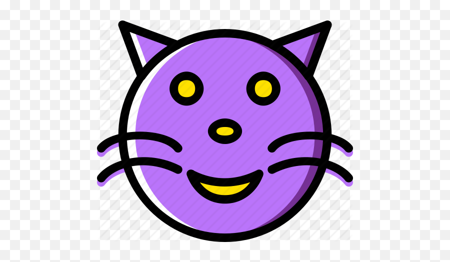Emoji Emoticons Face Happy Icon - Cartoon,Purple Emoticons