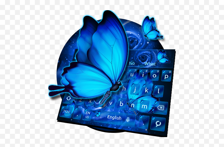 Download Blue Butterfly Rose Keyboard - Swallowtail Butterfly Emoji,Blue Butterfly Emoji