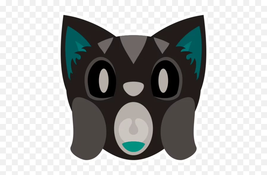 Telegram Sticker 7 From Collection Inverse Emoji - Black Cat,Grey Cat Emoji
