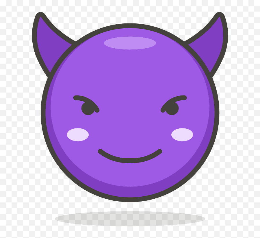 Smiling Face With Horns Emoji Clipart Free Download - Emoticon Tanduk,Smiling Emoji