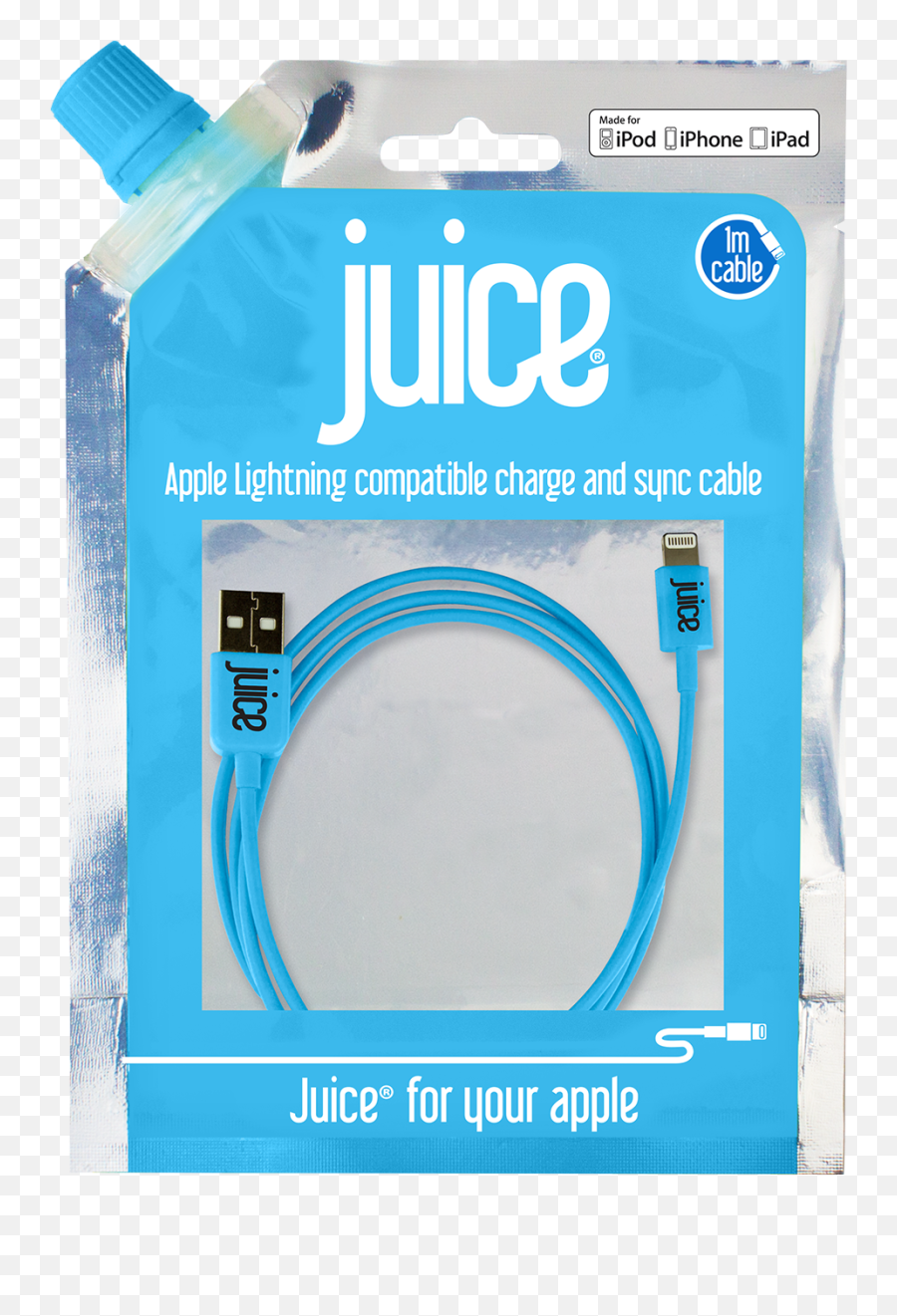 Juice Usb - Lightning Connector Cable Aqua 1 Mtr Juice Phone Charger Cable Emoji,Juice Emoji