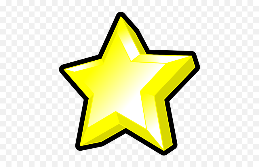 Image Of Bright Yellow Star With Bevel - Clipart 3d Star Emoji,Shining Star Emoji
