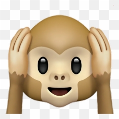 Hear No Evil Monkey Covering Ears Emoji Free -