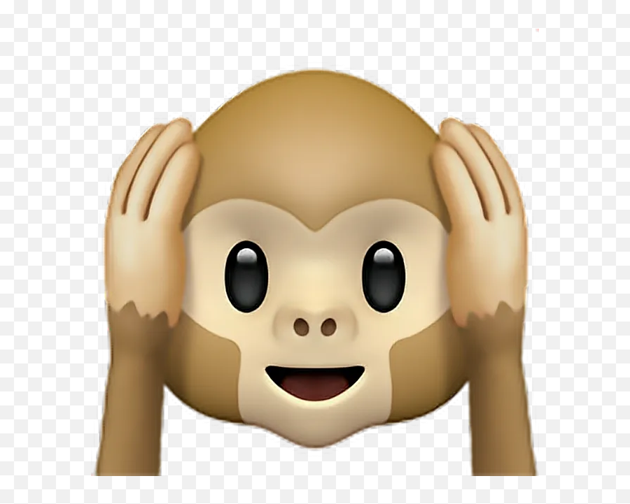 Hear No Evil Monkey Monkey Covering Ears Emoji Free - Monkey Covering Ears Emoji,See No Evil Monkey Emoji
