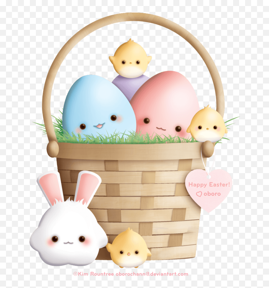 Kawaii Easter Wallpapers - Png Transparent Easter Baskets Emoji,Easter Emojis