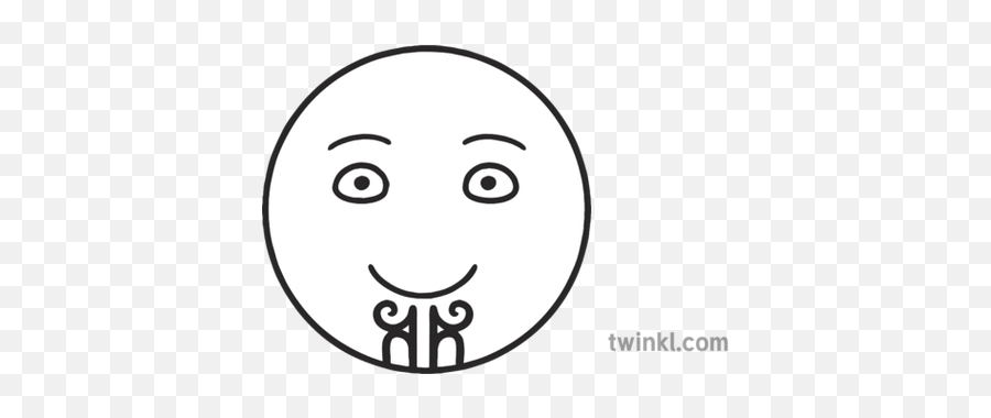 Smiley Face Scale 01 Emotions Happy Maori Moko Tattoo Ks1 - Mori Smily Face Emoji,Tattoo Emoji
