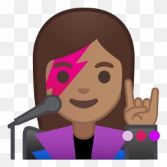 Singer Emoji With Medium Skin Tone - Cantante