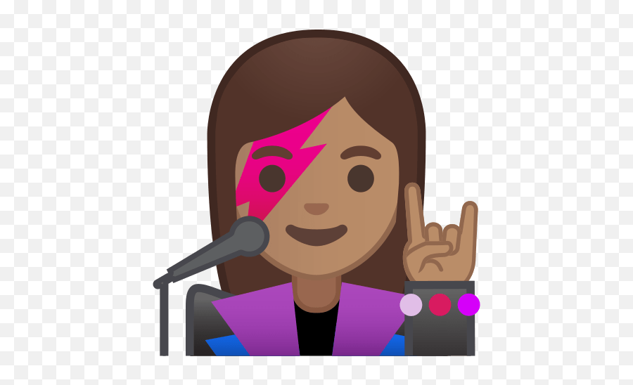 Singer Emoji With Medium Skin Tone - Cantante Emoji,Singer Emoji