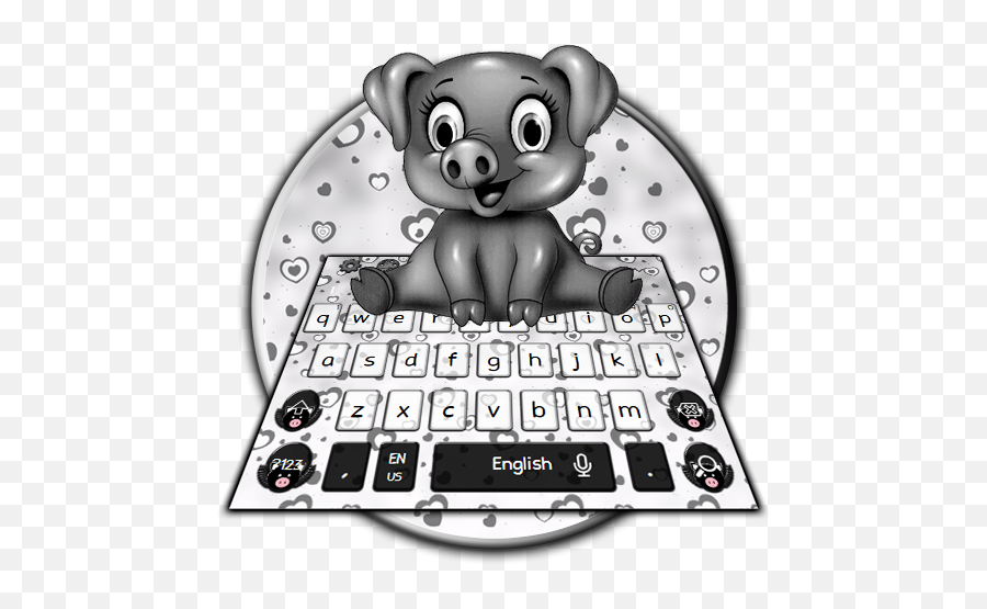 Amazoncom Cute Black Pig Keyboard Theme Appstore For Android - Cartoon Emoji,Koala Emoji Png
