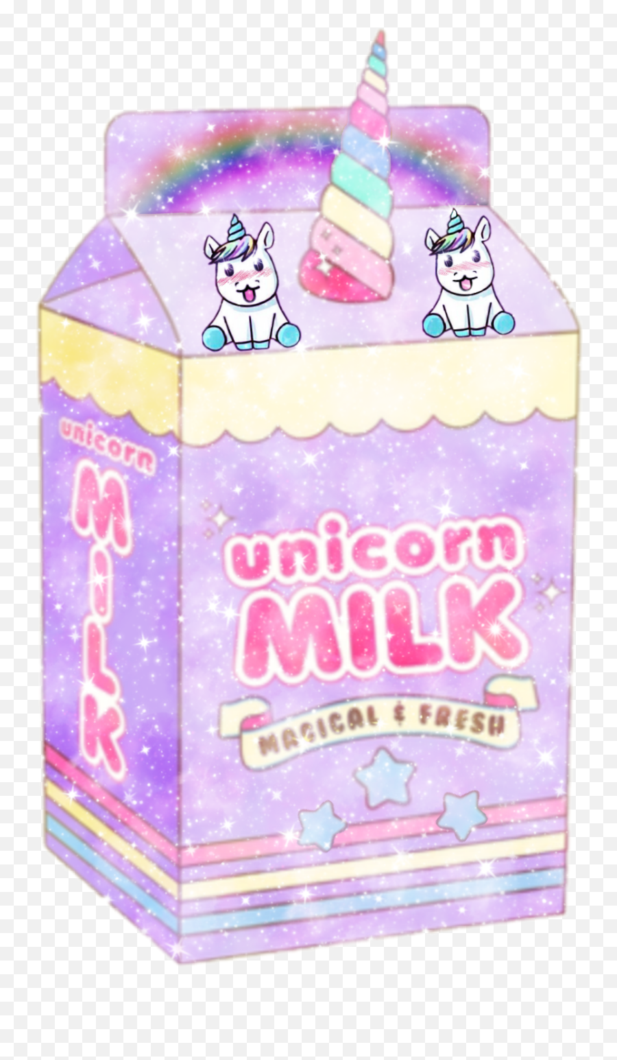 Milk Carton Rainbow Unicorn Cute Kawaii - Cute Kawaii Milk Box Unicorn Emoji,Milk Carton Emoji