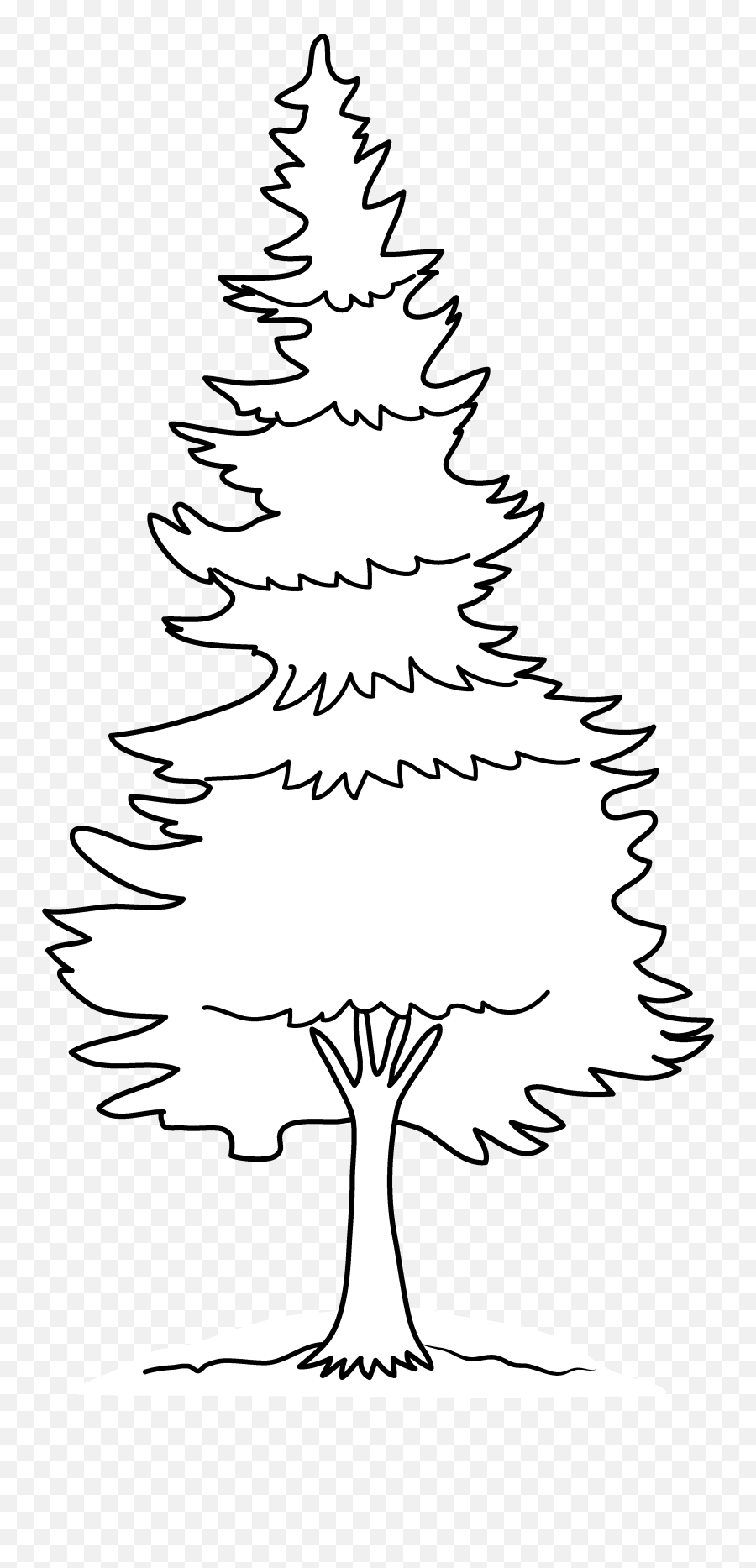 Forest Clipart Black And White Forest Black And White - Pine Tree Tree Coloring Pages Emoji,Pine Tree Emoji