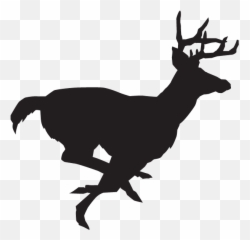 White - Buck Deer Running Silhouette Emoji