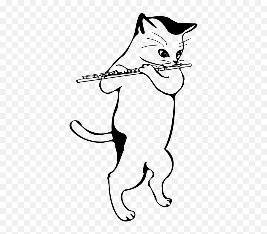 Flute Cat Musical Instruments - Flute Cat Emoji,Cat Emoticons Text