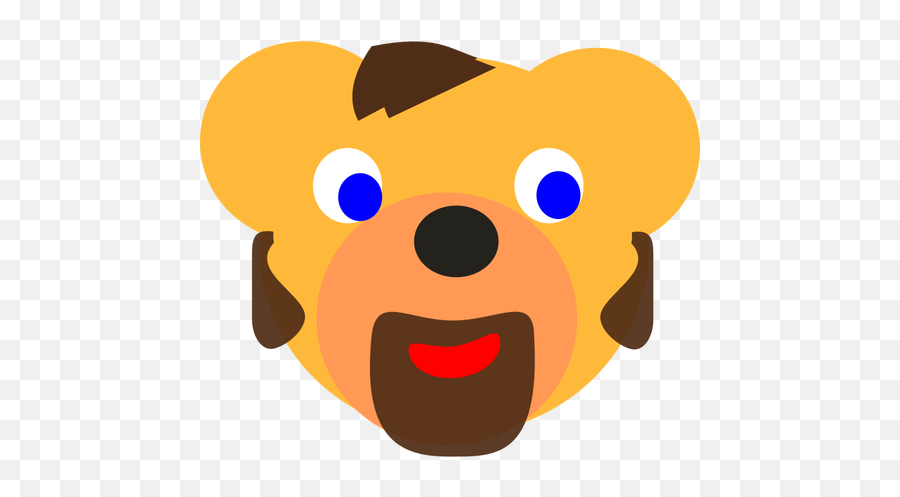 Vector Drawing Of Bear With Beard - Animals Head Clipart Png Emoji,Bear Hug Emoji